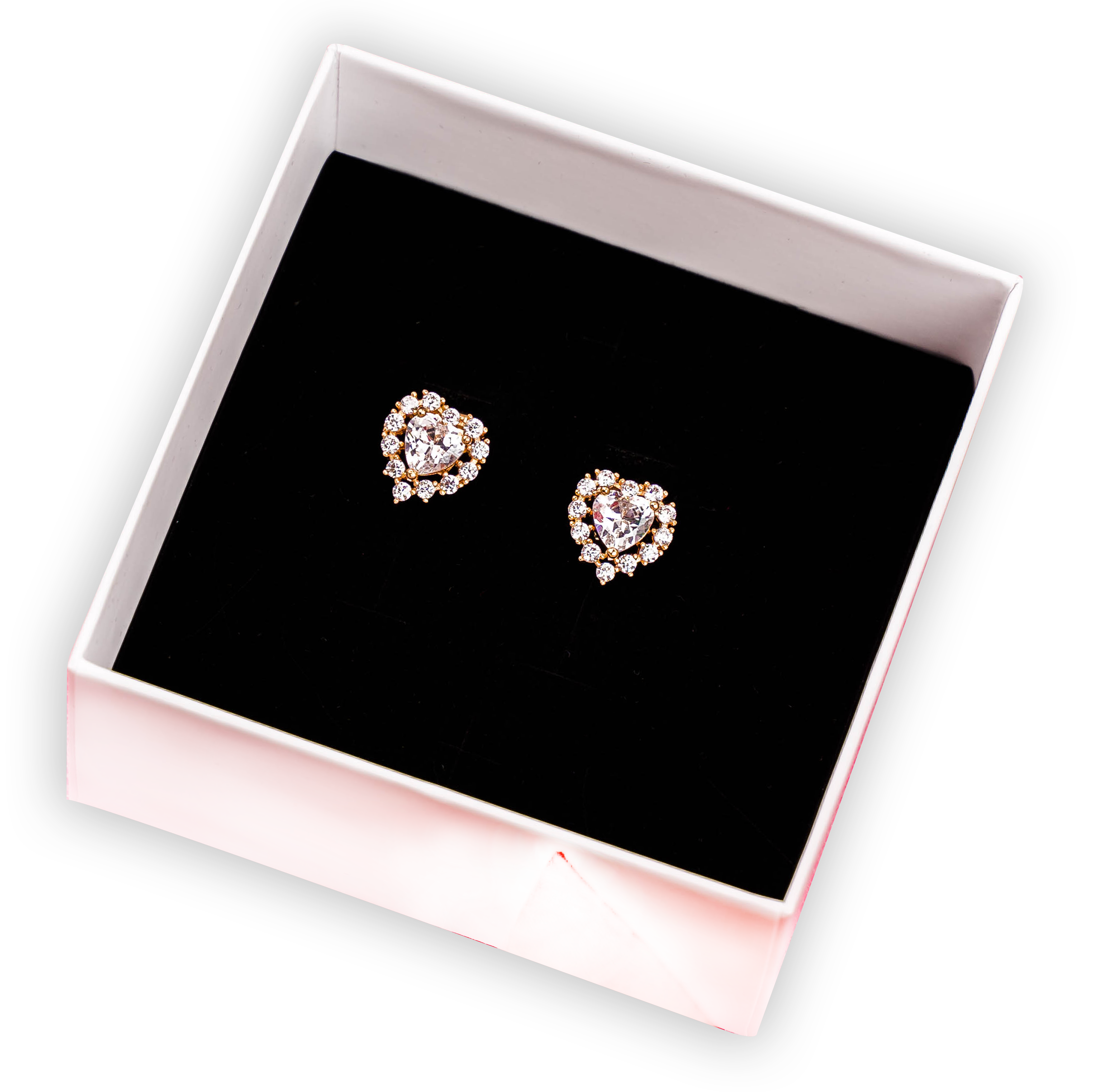 Heart Studs with Halo